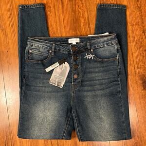 Kendall & Kylie Hi-Rise Skinny Blue Jeans Junior Size 11/12 Button Fly